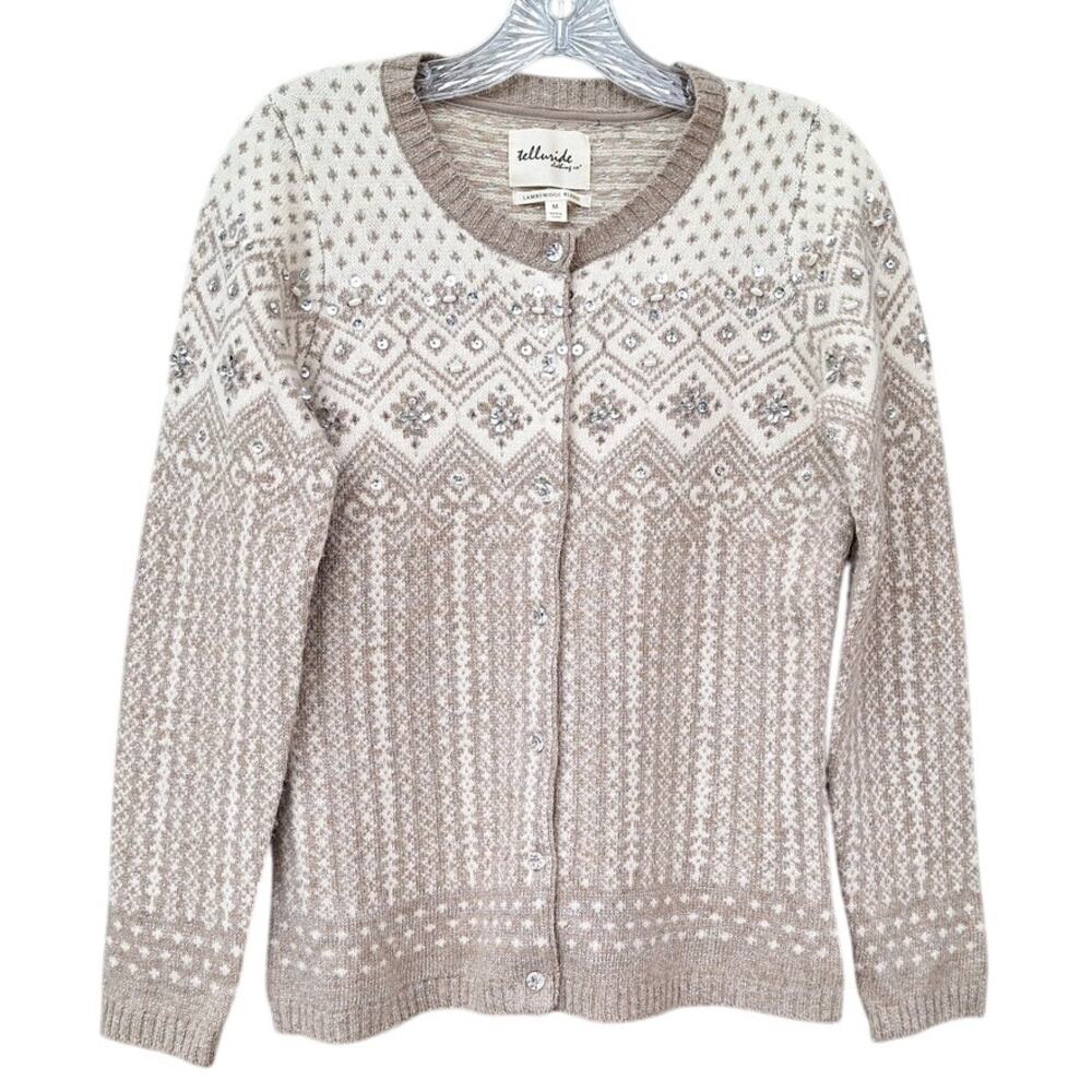 Womens cozy fair isle button down sweater